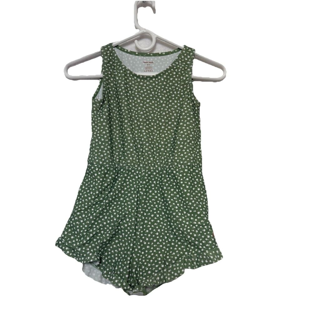 Honey mark. Swim Romper Sage Green Floral Girls 5/6 Swimsuit Beach Modest New